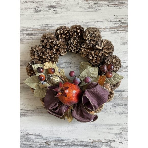 Autumn Pinecone Wreath Decor – Set of 2 - Picture 2 of 4